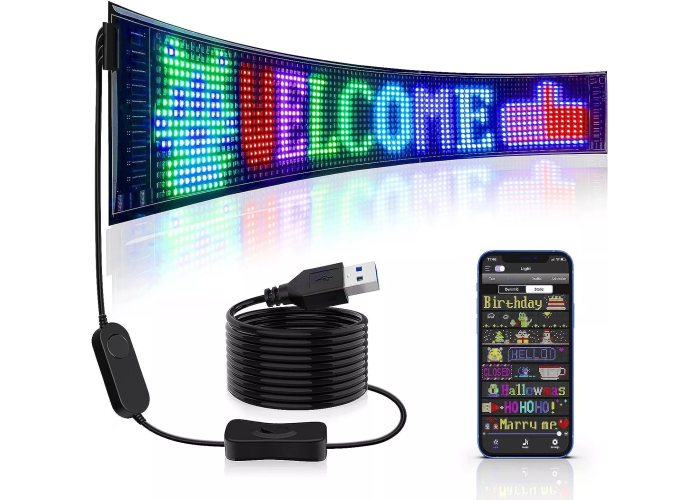 Гибкий светодиодный экран 192 × 1330мм LED Matrix Panel APP WiFi RGB
