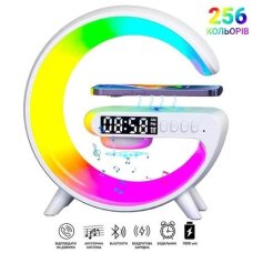 Колонка‑ночник G63, Bluetooth/USB/SD/FM, беспроводная зарядка