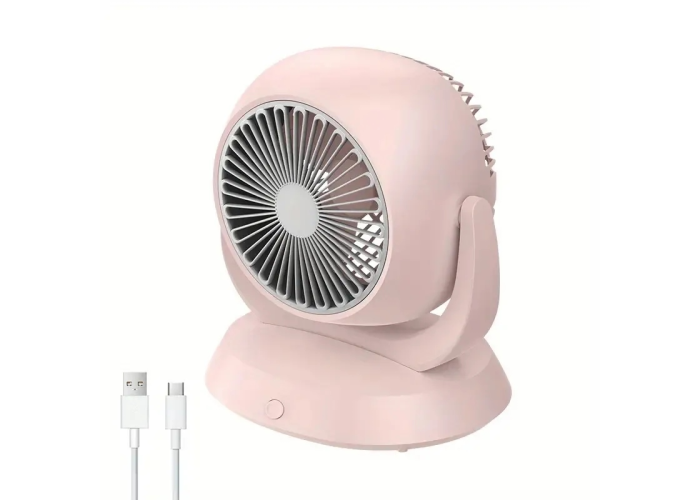 Вентилятор настольный Design Product Best F3, аккумуляторный, 4 режима, поворот, Type-C