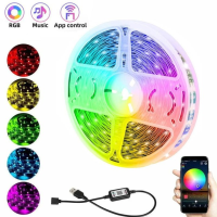 Led гирлянда Bluetooth RGB лента 5M USB APP BT 7995