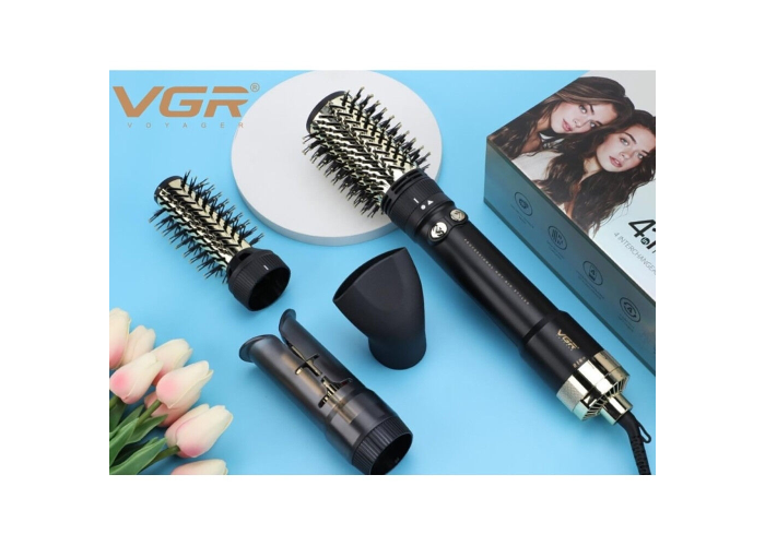Фен-стайлер VGR V-481 4 в 1, 1000 Вт, 4 насадки, 2 скорости, 3 температурных режима