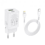 Сетевое зарядное устройство Hoco N13 Bright 30W PD + QC3.0, Type-C to Lightning,