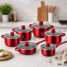 Набор посуды COOKWARE SET G-A10, 12 предметов, нержавеющая сталь, кастрюли 16–24 см, сковорода 24 см, ковш 16 см