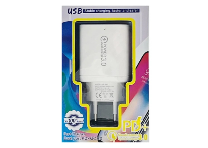 Сетевой адаптер MT-15, 20 Вт, USB-A, Type-C, QC, PD