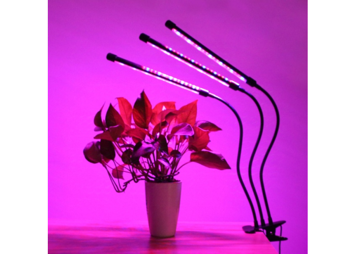 Тройная ультрафиолетовая гибкая фитолампа для растений на прищепке Led Plant Grow Light USB