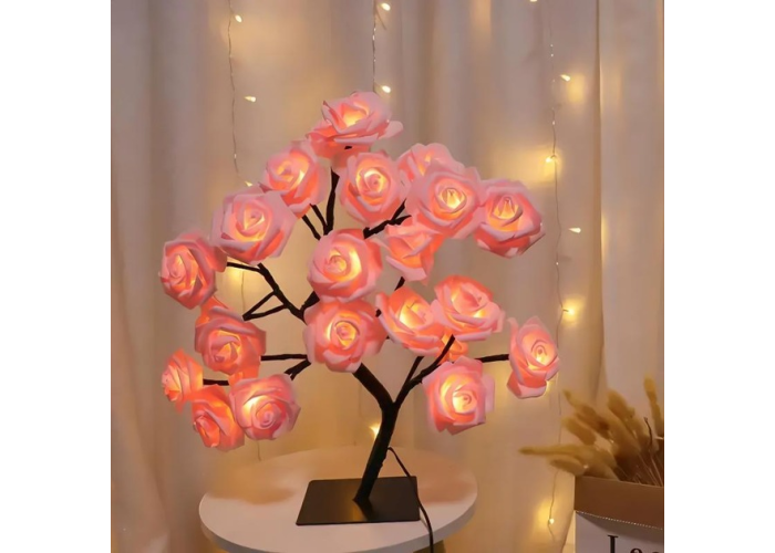 Светодиодное дерево, "Розовые Розы" 50CM 24LED USB THL-24-128