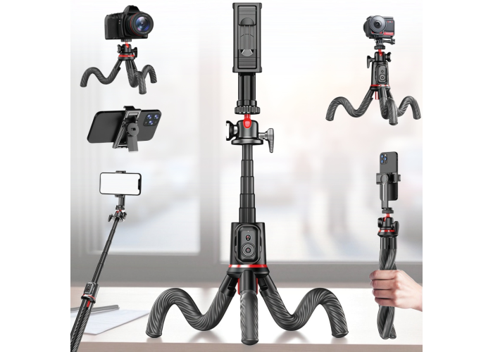 Штатив-трипод C03, гибкий, для телефона, фотоаппарата и экшн-камеры, с Bluetooth-пультом