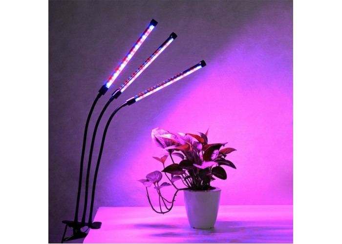 Тройная ультрафиолетовая гибкая фитолампа для растений на прищепке Led Plant Grow Light USB