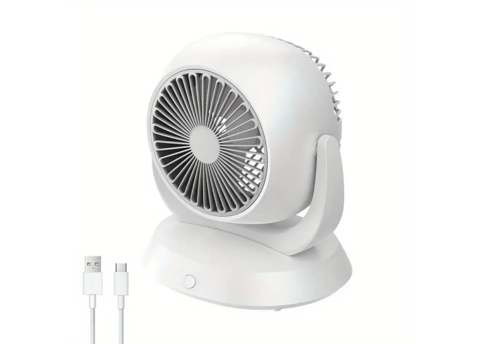 Вентилятор настольный Design Product Best F3, аккумуляторный, 4 режима, поворот, Type-C