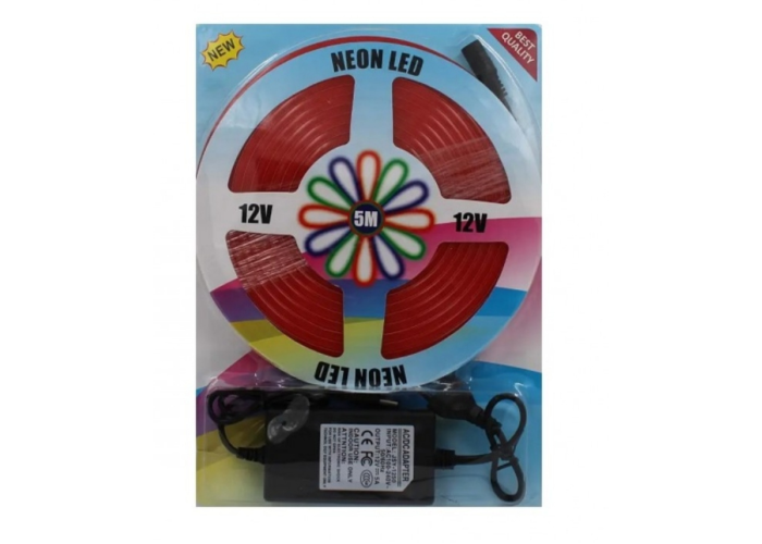 Лента Силиконова LED NEON КРАСНАЯ 5M RED 12V-220V 0718