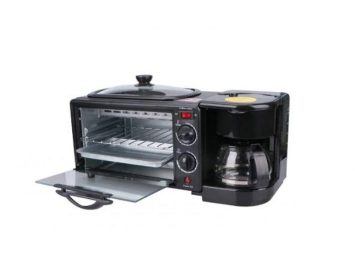 Электропечь,-электросковородка-кофеварка Domotec MS-5308B, 1050 Вт, 3 в 1
