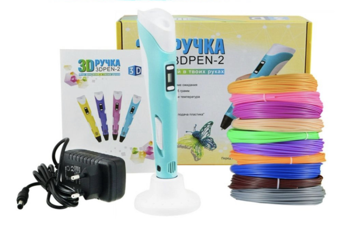Детская 3D ручка Pen-2 с набором эко пластика