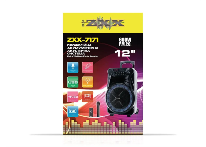 Акустическая переносная колонка ZXX-7171 600Вт 12"