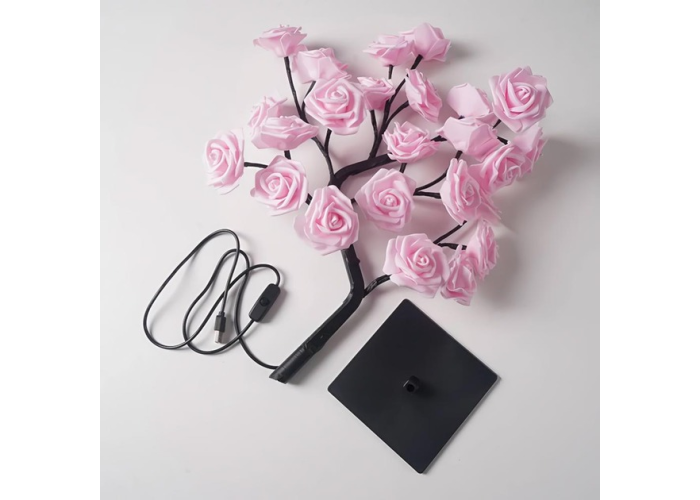 Светодиодное дерево, "Желтые Розы" 50CM 24LED USB THL-24-130