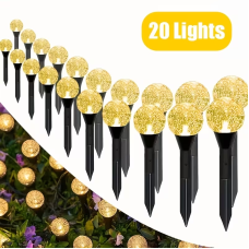 Садовый светильник Garden Light, шарообразный с пузырьками, на солнечной батарее, 20 шт(1уп)