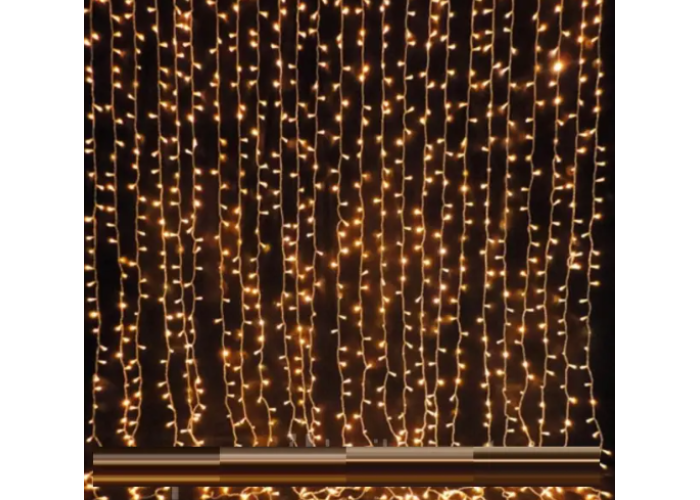Xmas гирлянд (Водопад 3M*2M) 360LED WW-3 Теплый белый 7273