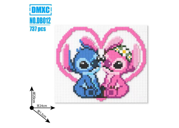 Мозаика на доске BRICKS DB012, 737 деталей, 240×200 мм