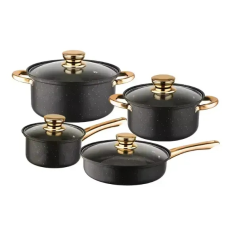 Набор посуды COOKWARE SET G-A12, 8 предметов, керамическое покрытие, кастрюли 20 и 24 см, сковорода 26 см, ковш 18 см