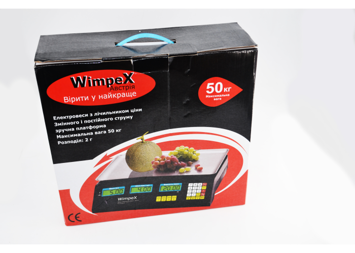 Торговые весы 50kg Wimpex кнопки пластик WX-50 4vм