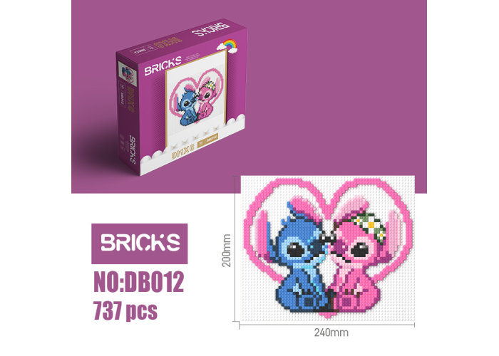 Мозаика на доске BRICKS DB012, 737 деталей, 240×200 мм
