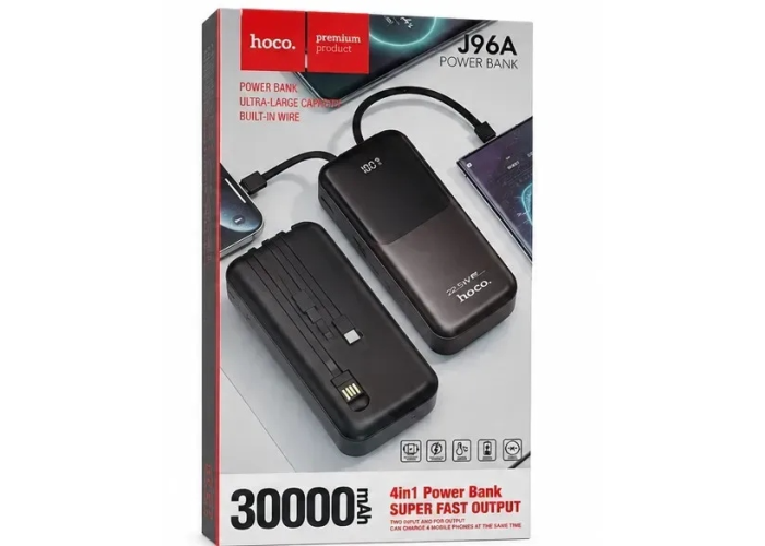 Внешний аккумулятор J96A, 30000 мАч