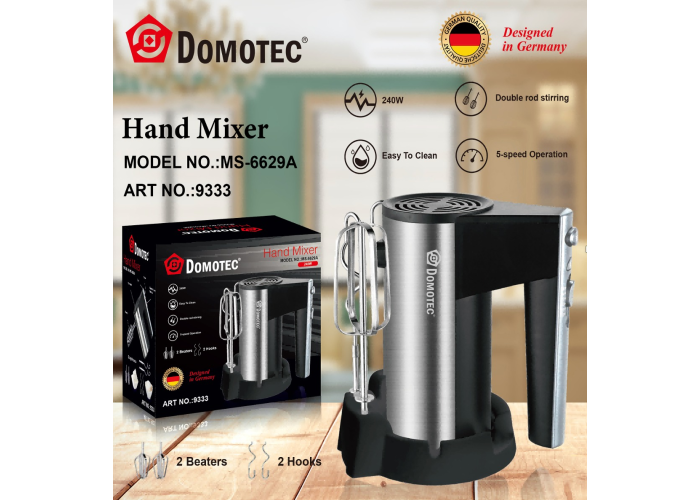 Ручной миксер Domotec MS-6629A, 240 Вт