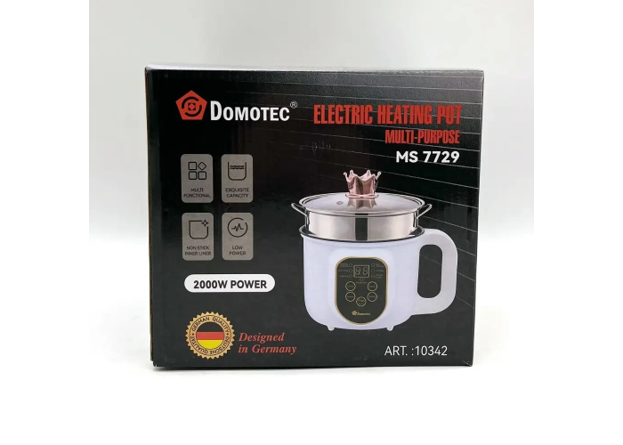 Электрическая кастрюля Domotec MS-7729, 1.8 л, 2000 Вт, с пароваркой