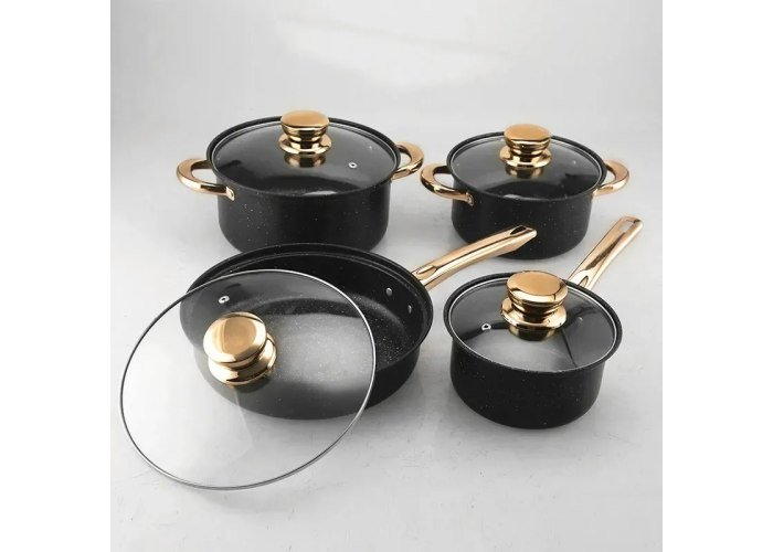 Набор посуды COOKWARE SET G-A12, 8 предметов, керамическое покрытие, кастрюли 20 и 24 см, сковорода 26 см, ковш 18 см