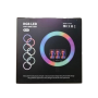 Кольцевая LED лампа RGB MJ-18 45см (3 крепления) пульт + сумка)