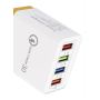 Адаптер Fast Charge 220v 4 USB BLACK D22