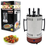 Электрошашлычница вертикальная Domotec BBQ MS‑7783, 1000 Вт, 6 шампуров, красная