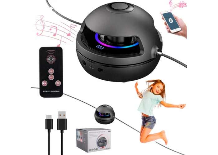 Интеллектуальная музыкальная скакалка с Bluetooth, LED-дисплеем и пультом управления