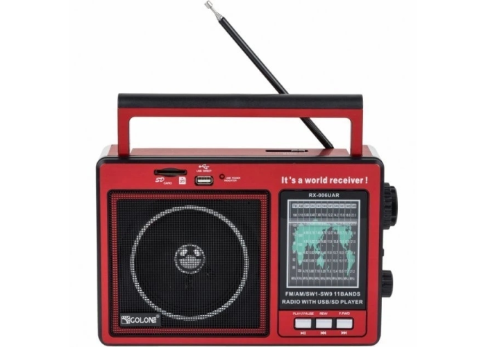 Радиоприёмник GOLON RX-006UAR, FM/AM/SW, USB/SD, MP3, аккумулятор