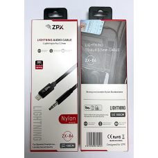 Кабель в оплётке ZPX ZX-86 Lightning – AUX 3.5 мм для передачи аудио Hi-Fi