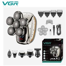 Многофункциональный триммер VGR V-394 7 в 1, 5 сменных насадок, IPX5, аккумулятор 1400 мА·ч