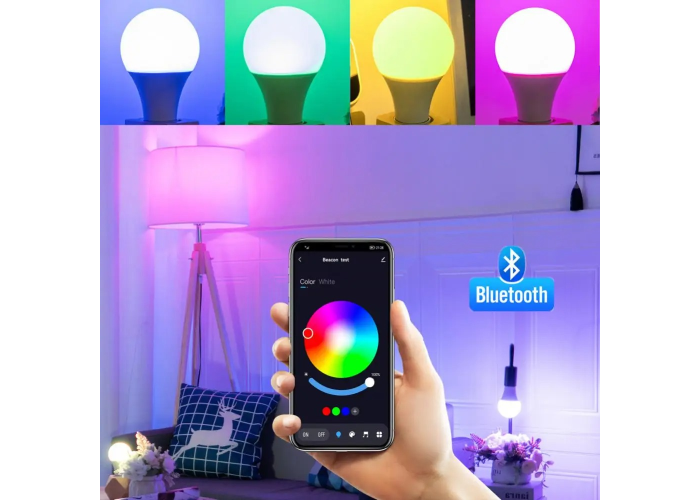 Умная светодиодная лампочка Tuya RGB с управлением цветом и пультом (B22 / E27, 10 Вт)