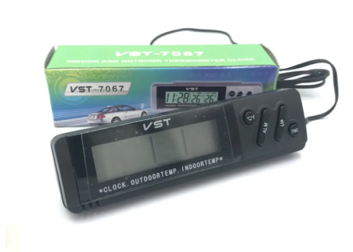 Часы с внутренним и наружным датчиком температуры VST-7065