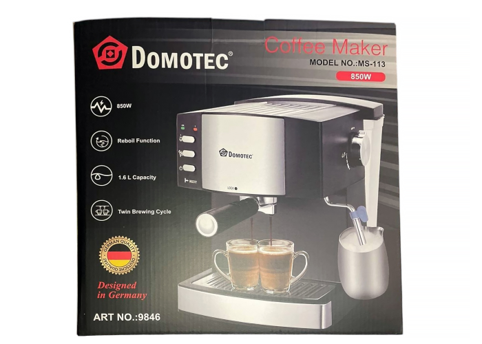 Кофеварка Domotec MS-113, 850 Вт, 1.6 л