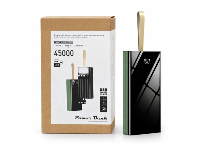Павербанк Khuh-88, 45000 мА·ч, фонарик, 4 USB