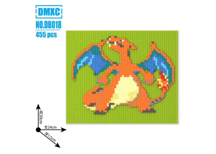 Мозаика на доске BRICKS «Charizard», 455 деталей, 240×200 мм DB018
