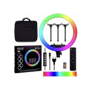 Кольцевая LED лампа RGB MJ-18 45см (3 крепления) пульт + сумка)