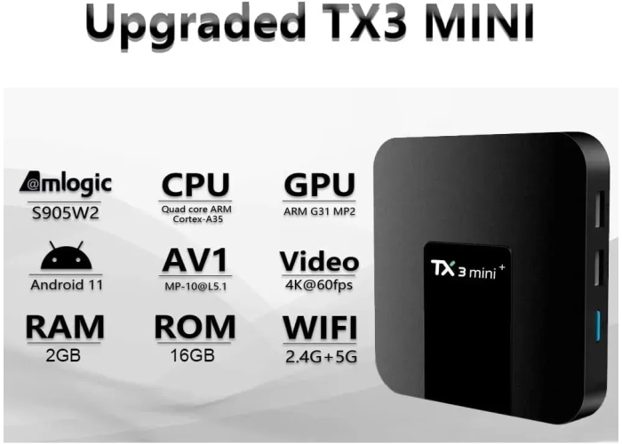 Смарт-приставка TX3 Mini, 2 ГБ/16 ГБ, Android 11, Wi-Fi 2.4G