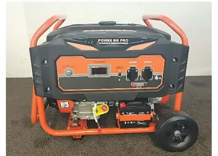 Бензиновый генератор POWER ON PRO BS9500EV, 7.5 кВт, 25 л, электростартер, 445 см³