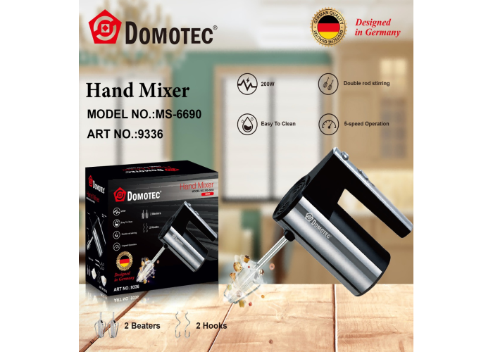 Ручной миксер Domotec MS-6690, 200 Вт