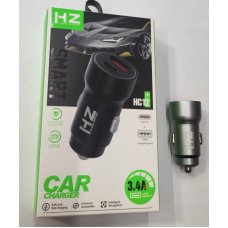 Автомобильное зарядное устройство HZ HC-12 (5V3.4A 20W USB-5V-3.1A Type-C-5V4A)