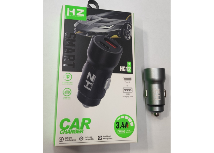 Автомобильное зарядное устройство HZ HC-12 (5V3.4A 20W USB-5V-3.1A Type-C-5V4A)