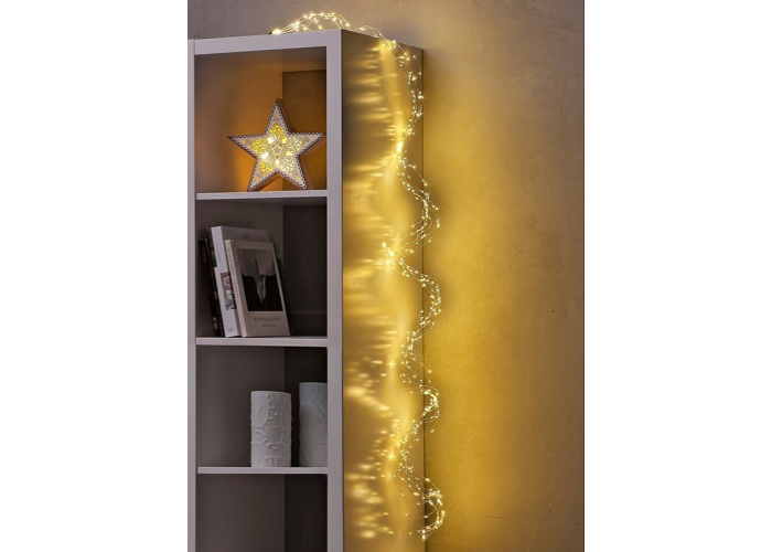 Led гирлянда капля росы "Хвост", USB, пульт, 2м 400 LED, теплый белый THL-24-50