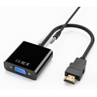 Кабель-переходник HDMI -> VGA конвертер адаптер с аудио 3.5 мм со звуком