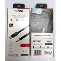 Кабель в оплётке ZPX ZX-87 Type-C – AUX 3.5 мм для передачи аудио Hi-Fi