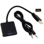 Кабель-переходник HDMI -> VGA конвертер адаптер с аудио 3.5 мм со звуком